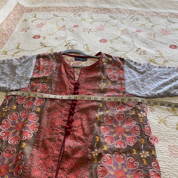 Sana Safinaz Pakistani Indian front open shirt with embroidery. kurta / kameez. - Picture 11 of 14